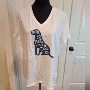 Life Is Good White Dog Graphic T-Shirt